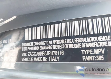 2018 Jeep Renegade Altitude 4X4 из США, поврежденный, VIN ZACCJBBB5JPH78116